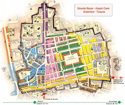 Grande Bazar estambul - mapa